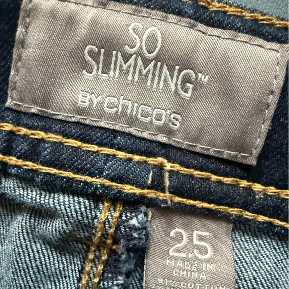 Chico's Dark Indigo Girlfriend Straight Leg Jeans Chico’s 2.5 Size 14 - Picture 12 of 16